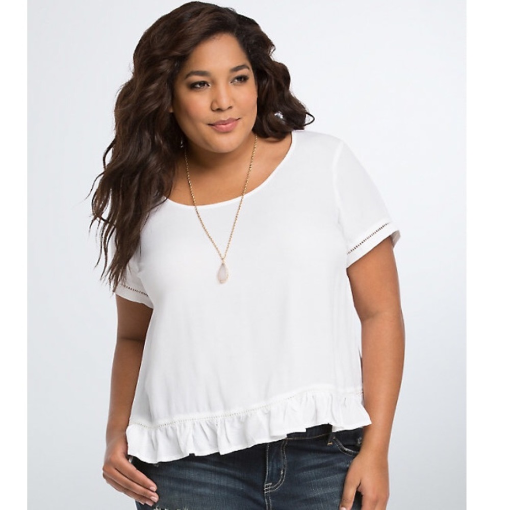 torrid blouse with ruffled hem plus size 4x women